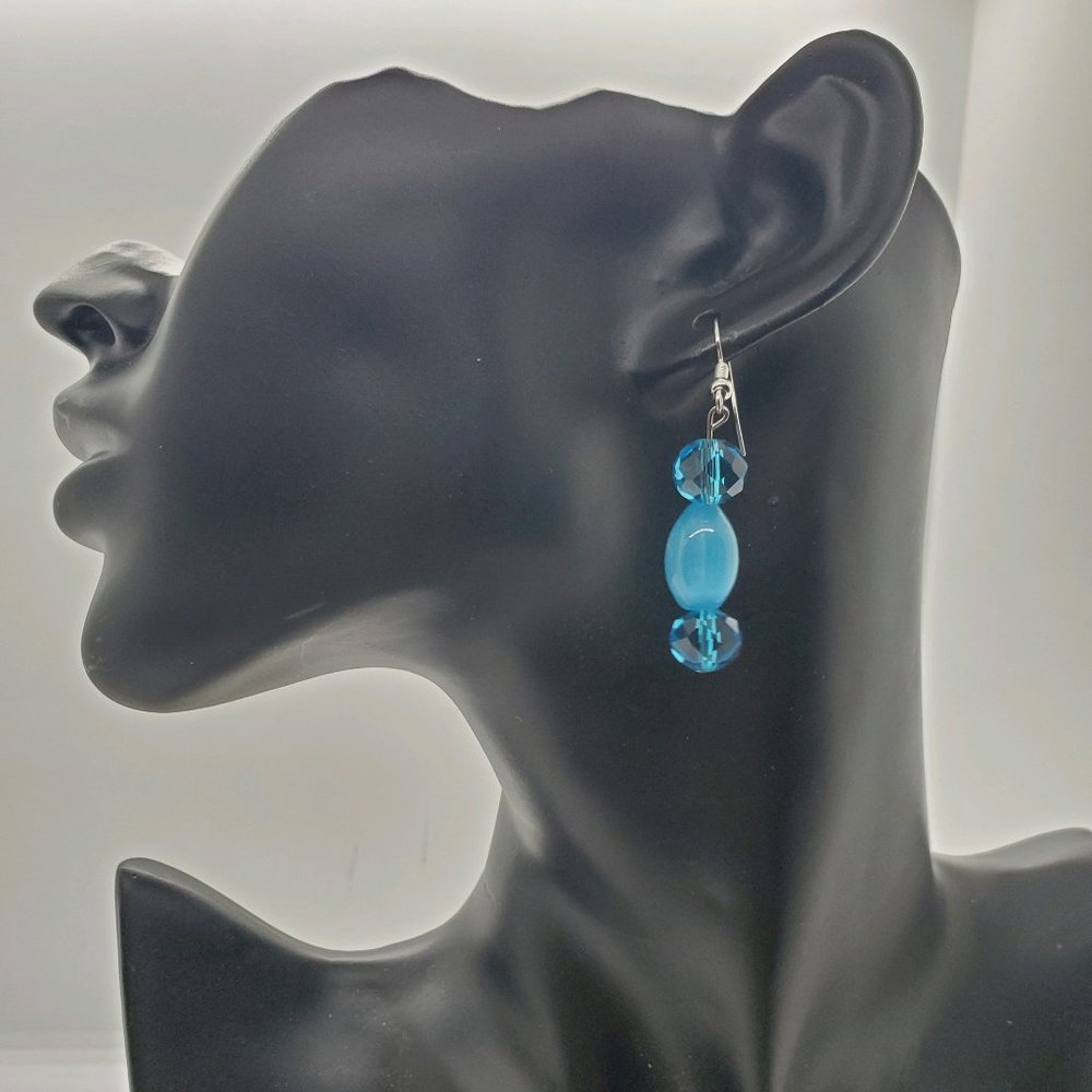 Blue Glass Beaded Earrings